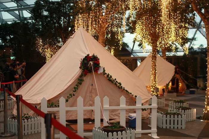 People are paying $269 to spend a night in a 'glamping' tent in Singapore's Changi Airport