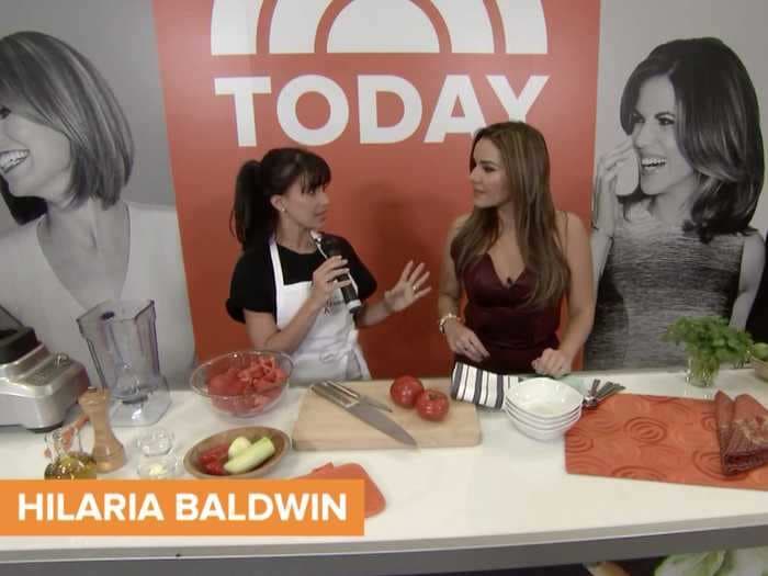 Watch the now-famous video of Hilaria Baldwin temporarily forgetting the word 'cucumber'