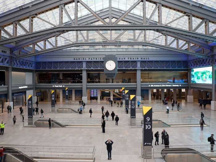 New York just debuted a $1.6 billion train hall to upgrade its notorious Penn Station, complete with skylight ceilings and a premium lounge - see inside