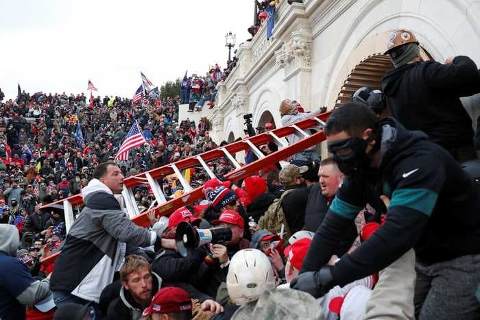 A newly elected West Virginia GOP lawmaker live-streamed himself on Facebook storming the US Capitol, shouting: 'We're in baby!'