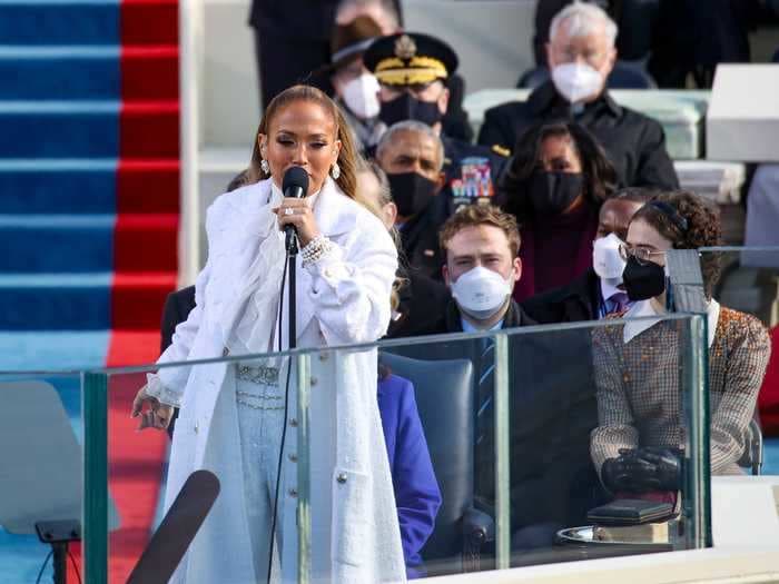 Jennifer Lopez made a statement by wearing head-to-toe white during her inauguration performance