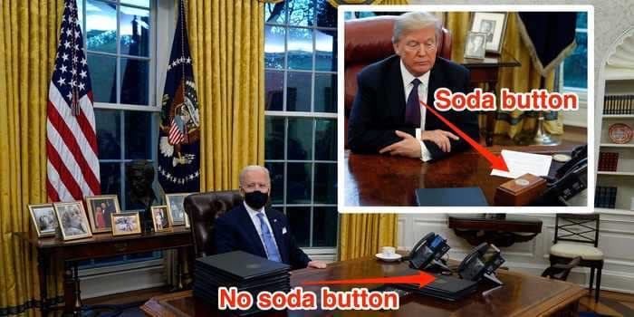 Biden appears to have removed the button Trump used to order Diet Cokes from the Oval Office desk