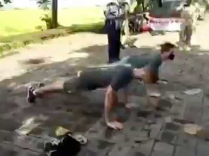 Tourists in Bali are being made to do up to 50 push-ups for not wearing face masks