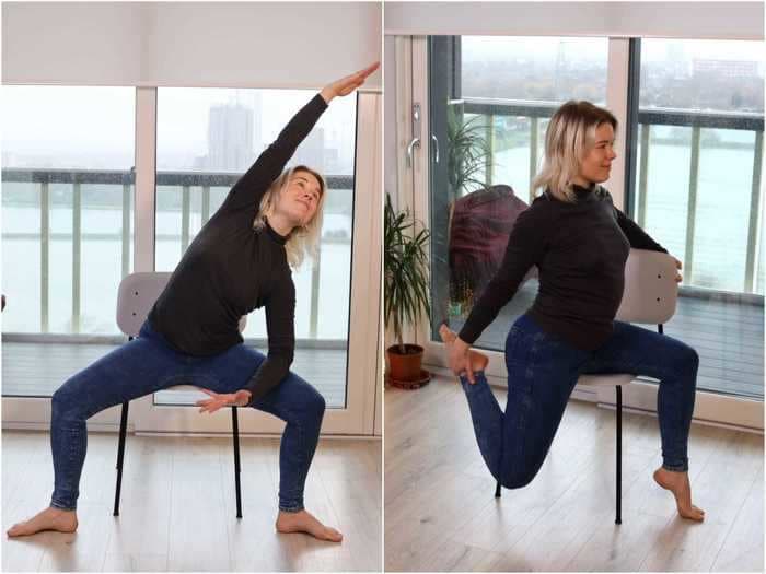 5 simple desk yoga poses to calm your mind and relieve tension while working from home