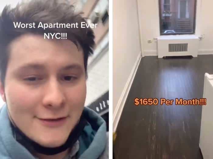 The 'worst apartment ever' in NYC is going viral on TikTok for having no stove or bathroom - and still costing $1,650 a month to rent