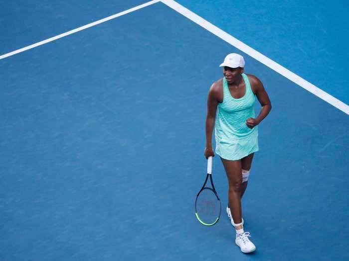 Venus Williams put on an inspirational performance as she powered through a nasty ankle injury to finish Australian Open match