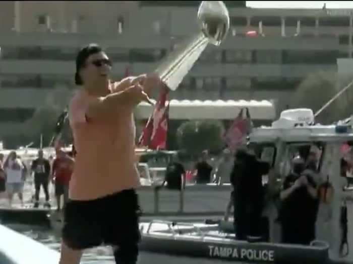 Tom Brady threw the Lombardi Trophy from his boat and fans can't handle it