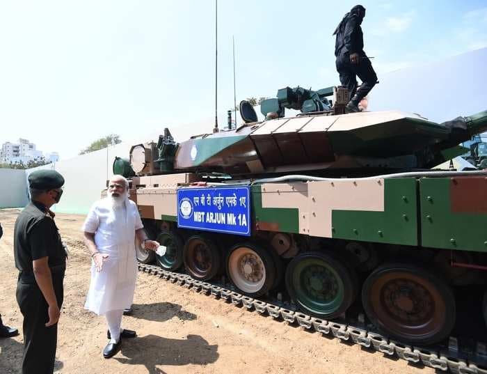 PM Modi hands over Arjun Main Battle Tank(MK-1A) to Army Chief General