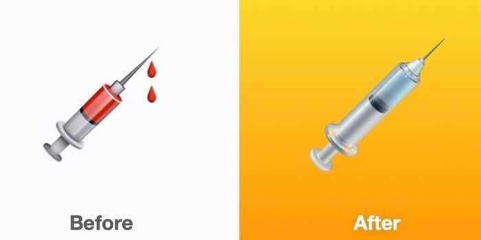 Apple is removing the blood from its syringe emoji, making it better for talking about COVID-19 vaccines