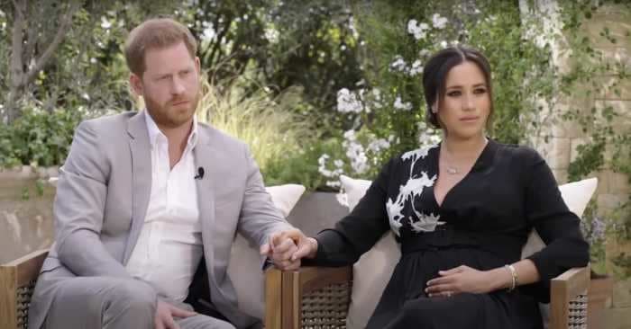 Prince Harry compares his and Meghan Markle's royal step back to Princess Diana's experience in Oprah interview clip