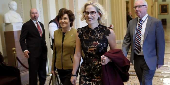 Democratic Sen. Kyrsten Sinema votes against $15 minimum wage with a dramatic thumbs down