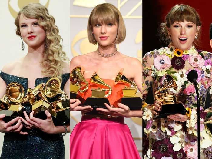 Taylor Swift becomes the 1st woman in Grammys history to win album of the year 3 times