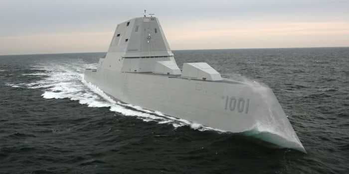 The US Navy's giving a stealth Zumwalt destroyer control of drone ships and aircraft for a future naval combat experiment