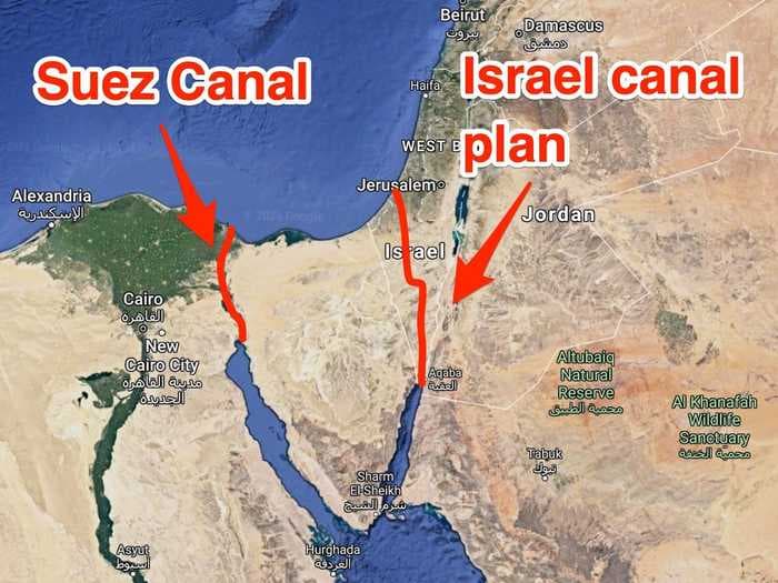 The US had a plan in the 1960s to blast an alternative Suez Canal through Israel using 520 nuclear bombs