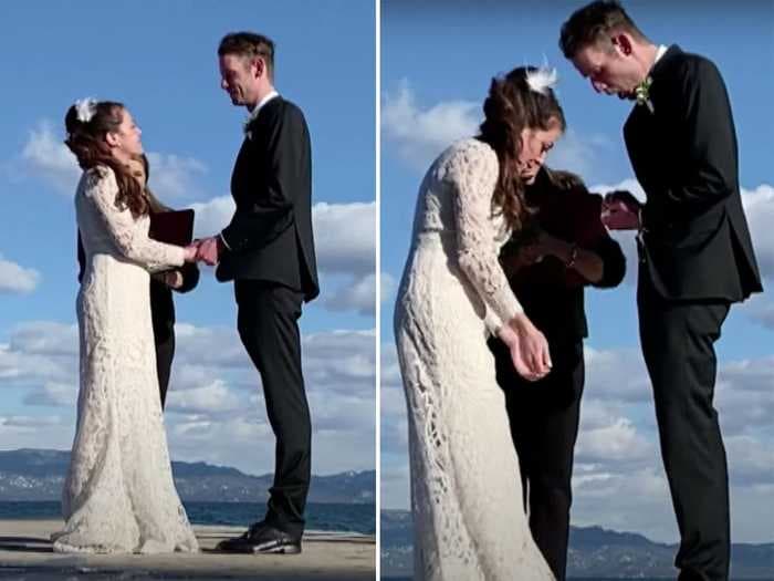 A scuba diver saved a ring after a groom dropped it into Lake Tahoe during his wedding