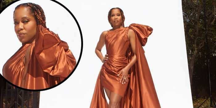 Regina King matched her hair to her metallic copper dress at the NAACP Image Awards