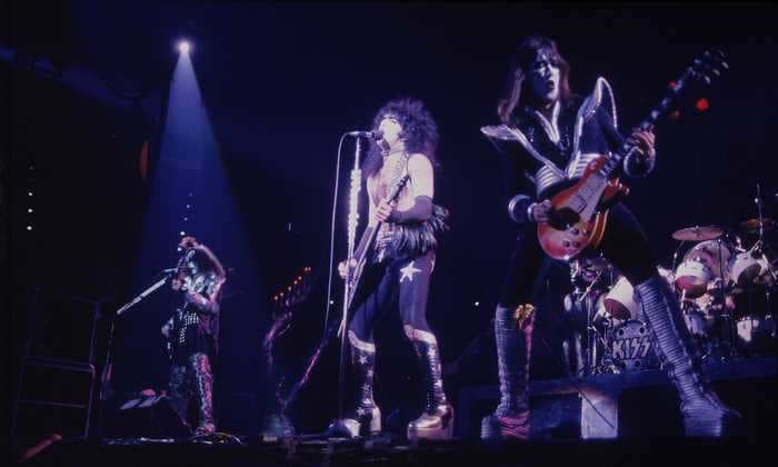 Lil Nas X is courting controversy with his blood-infused kicks, but the rock band KISS actually did it first - in a bloody 1977 collaboration with Marvel Comics