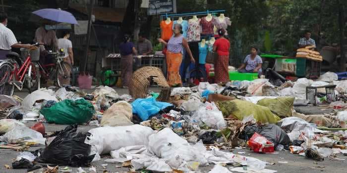 People in Myanmar are using trash to protest as the death toll climbs to more than 500