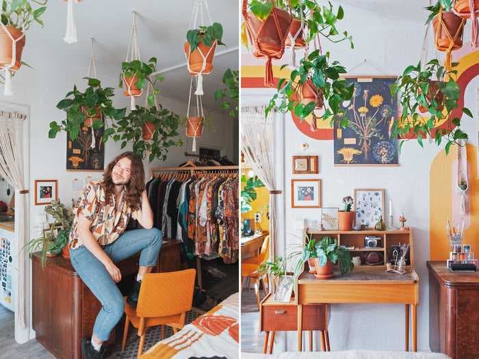 A photographer living in a 350-square-foot Berlin apartment with 80 plants showed us how he made the space feel like home