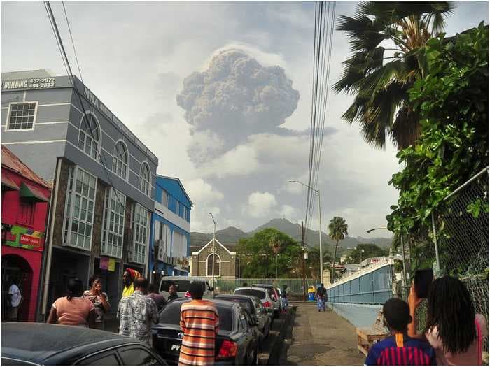 People on the Caribbean island where a volcano went off are being evacuated on cruise ships - but not without a COVID-19 vaccine