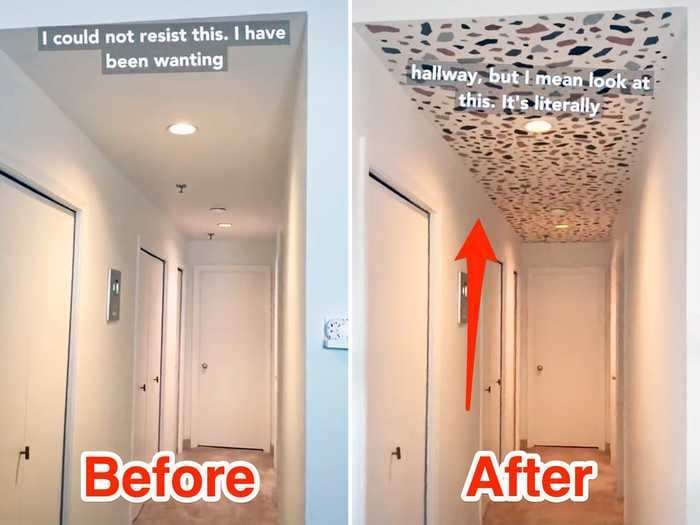 A TikToker shared her renter-friendly hack for transforming her hallway ceiling, and people can't believe the entire hack cost $15 at Target