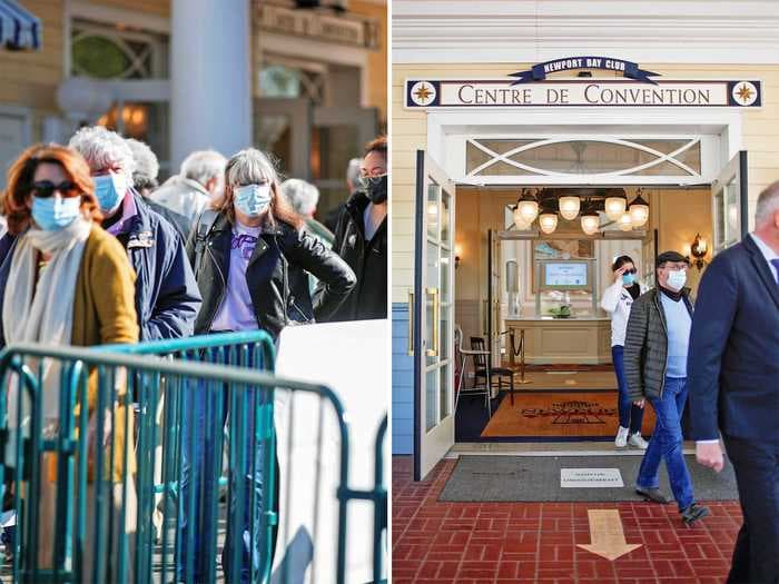 Pictures show how a Disneyland Paris hotel has been transformed into a COVID-19 vaccine site