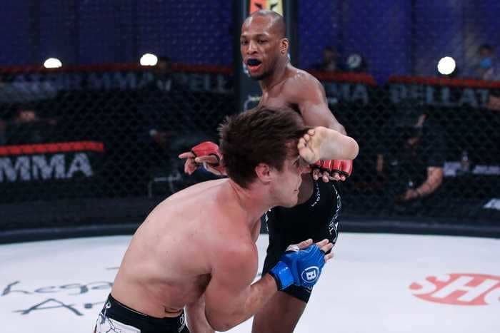 Flashy fighter Michael 'Venom' Page broke his Bellator opponent's nose with an almighty kick to the face