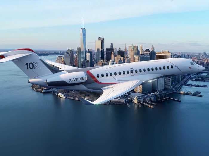 Dassault's largest-ever private jet can fly up to 7,500 nautical miles and has fighter jet tech- meet the $75 million Falcon 10X