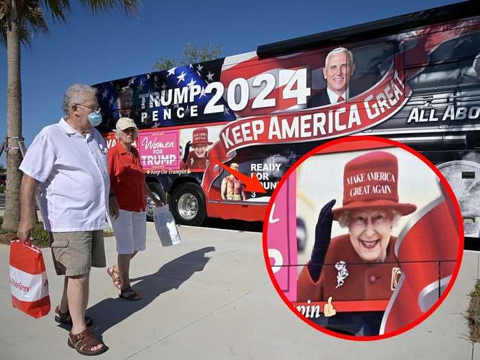 Buckingham Palace asked a Trump supporter to remove a doctored image of Queen Elizabeth from his campaign bus, a report says