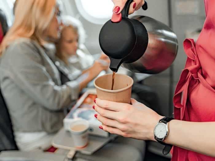 You should probably think twice about ordering tea or coffee on a plane