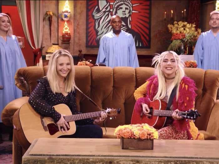 Lady Gaga performed a 'Smelly Cat' duet with Lisa Kudrow on the 'Friends' reunion special