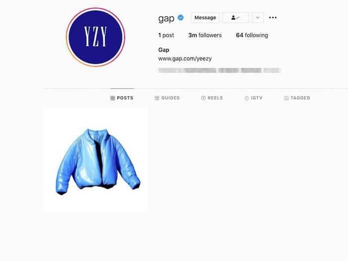 Gap finally unveils the first product in its hotly anticipated collaboration with Kanye West's Yeezy brand: a $200 bright blue jacket