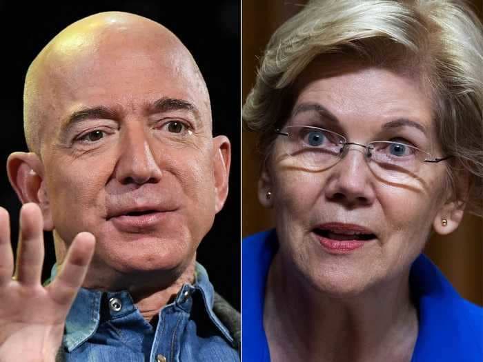 Elizabeth Warren rips into Jeff Bezos over his upcoming trip to space: 'He's laughing at every person in America who actually paid taxes'