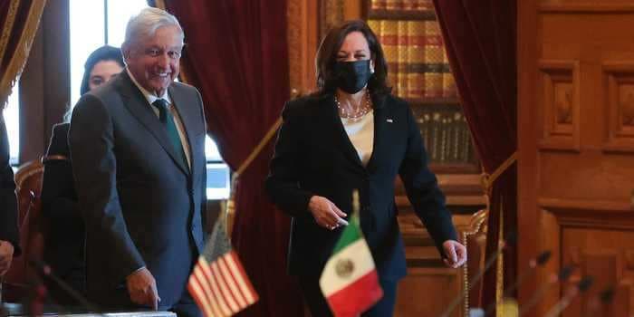 Mexican president says migration meeting with Kamala Harris went so well he called her 'president'
