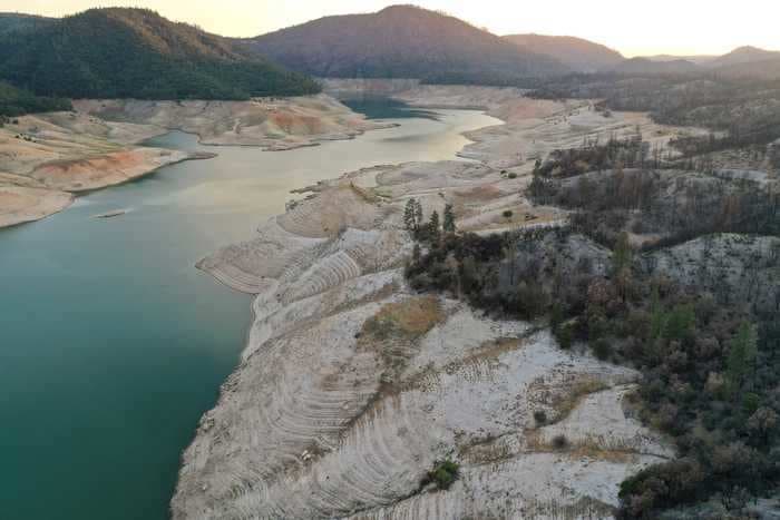 Photos show historically low reservoirs across California as drought and a heat wave threaten power plants