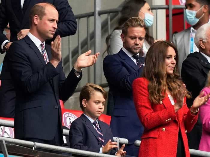 Prince William and Prince George wore matching suits to cheer on England's soccer team