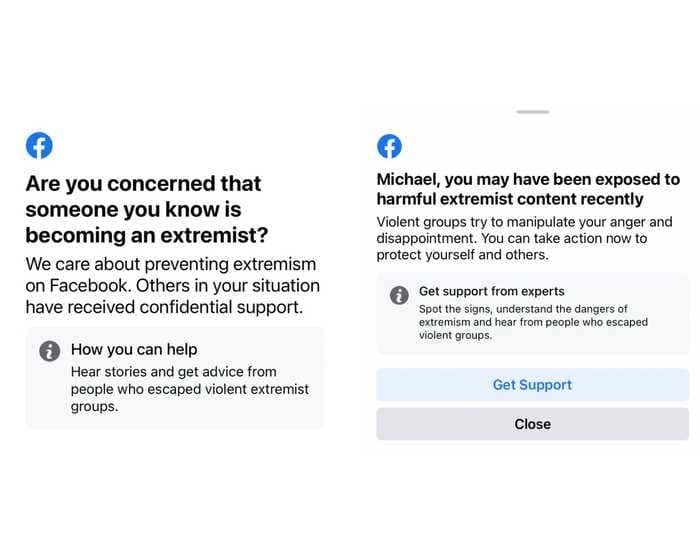 Facebook is trying to rout out extremism by asking users if they've been exposed to extremist content from their friends.