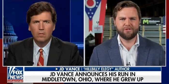 Tucker Carlson fawns over ex-Trump critic J.D. Vance's populist campaign for US Senate