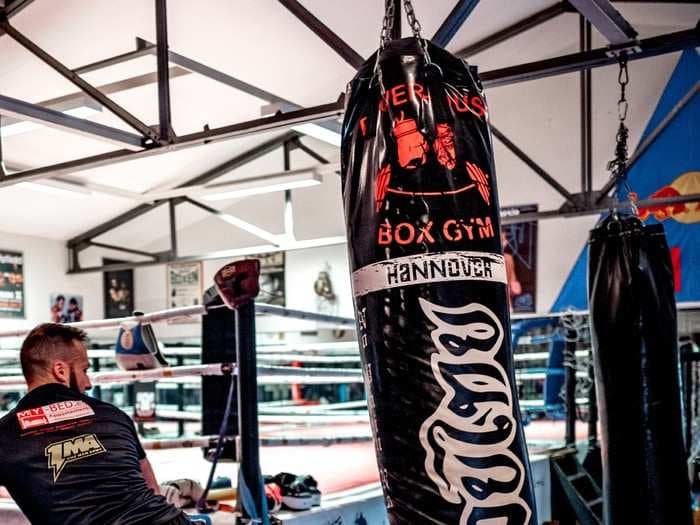 Punching bags to train for boxing and martial arts