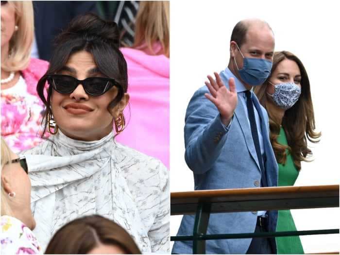 Meghan Markle's friend Priyanka Chopra Jonas appeared to ignore Prince William and Kate Middleton's arrival at Wimbledon
