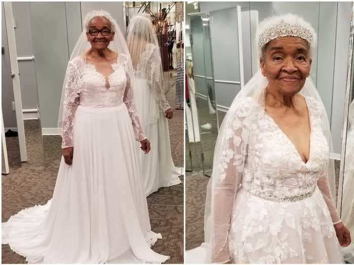 A 94-year-old woman just fulfilled her dream of wearing a wedding dress - nearly 70 years after she got married