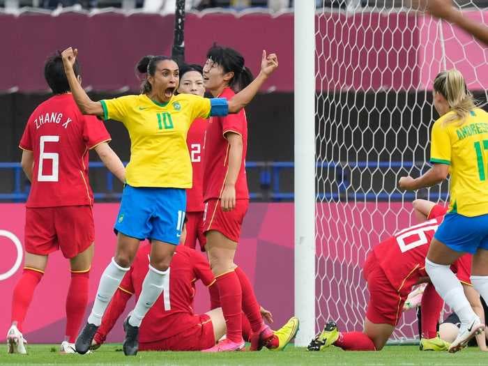 The Brazilian soccer GOAT opened scoring in Tokyo to become the first player to score at 5 Olympic Games