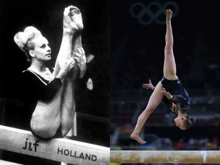 How the women's balance beam at the Olympics went from simple displays of grace to dazzling aerial movements