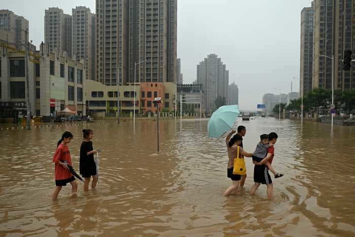 New drone footage shows deadly floods devastating China's 'iPhone city'