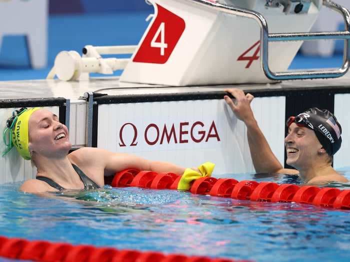 Katie Ledecky gushed over the young Aussie who spoiled her bid for Olympics perfection, calling their rivalry 'great for the sport'