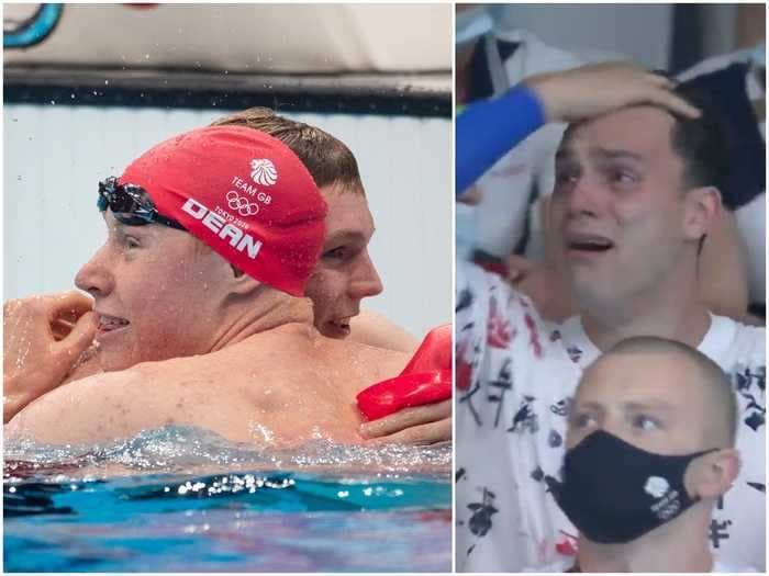 2 athletes who won gold and silver in tandem swam so awesomely their teammate sobbed uncontrollably in the stands