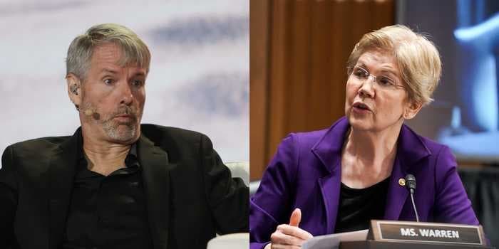 Michael Saylor says bitcoin has elevated Microstrategy's brand and doubts politicians like Elizabeth Warren fully understand the cryptocurrency