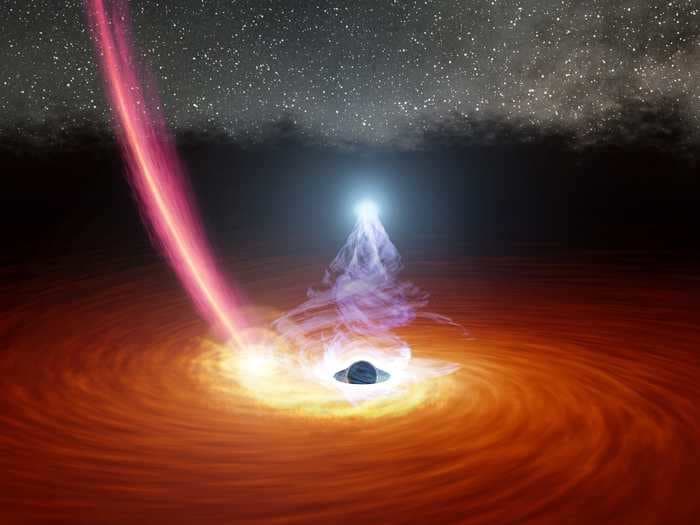 A black hole warped space-time so much that astronomers saw flashes of light from its far side