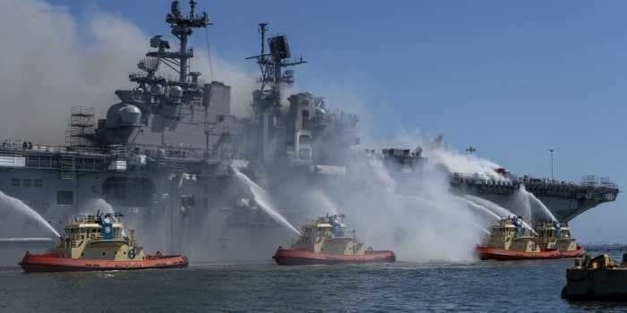 Firefighting equipment on US warship destroyed by fire may have been 'tampered' with, a Navy officer told investigators: affidavit