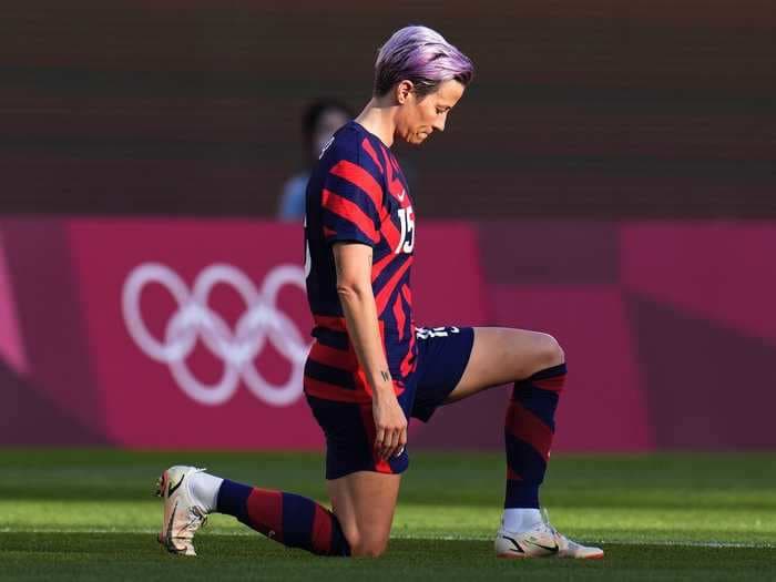 All but one of the US women's soccer starters knelt to protest racism ahead of the team's Olympic bronze-medal match